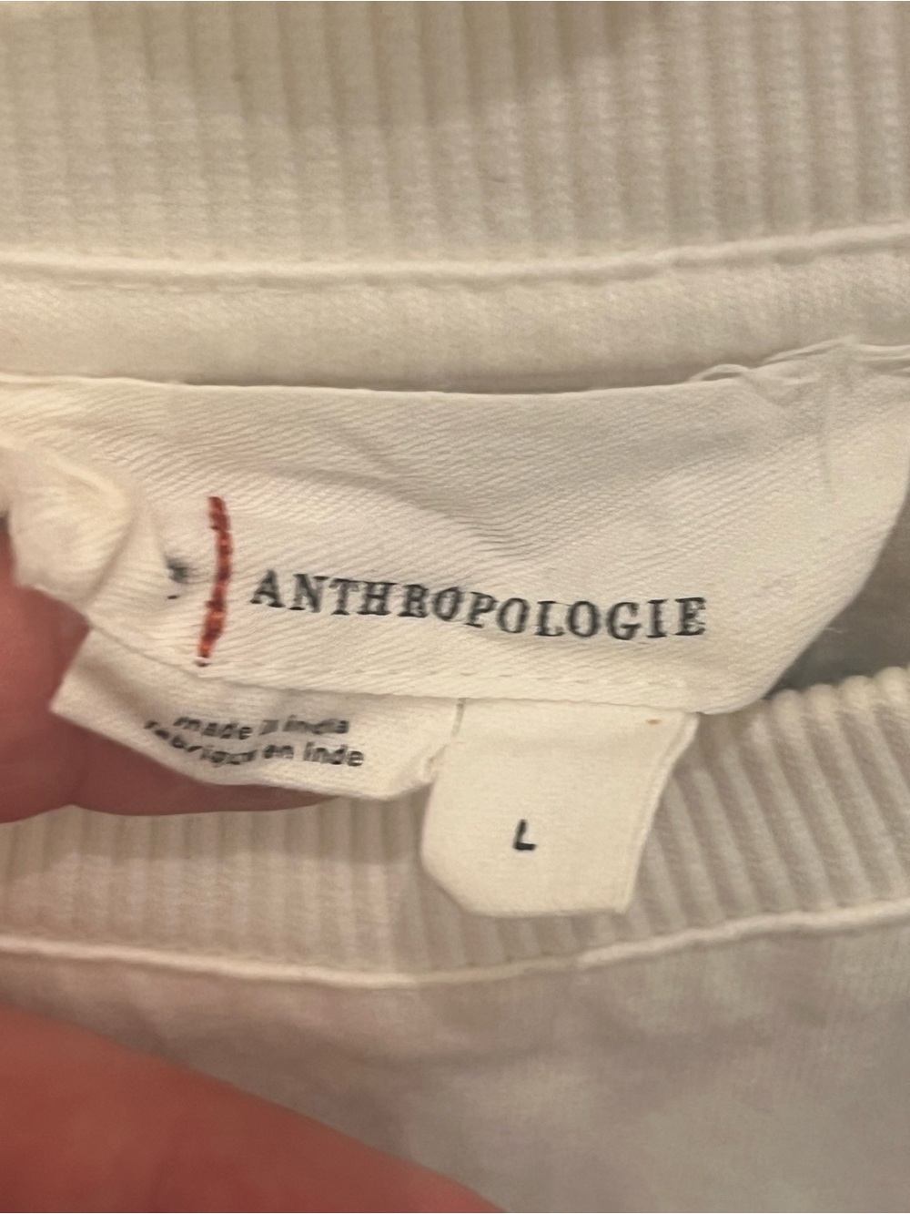 Anthropologie White Lace-Sleeve Peplum Top - Picture 4 of 7